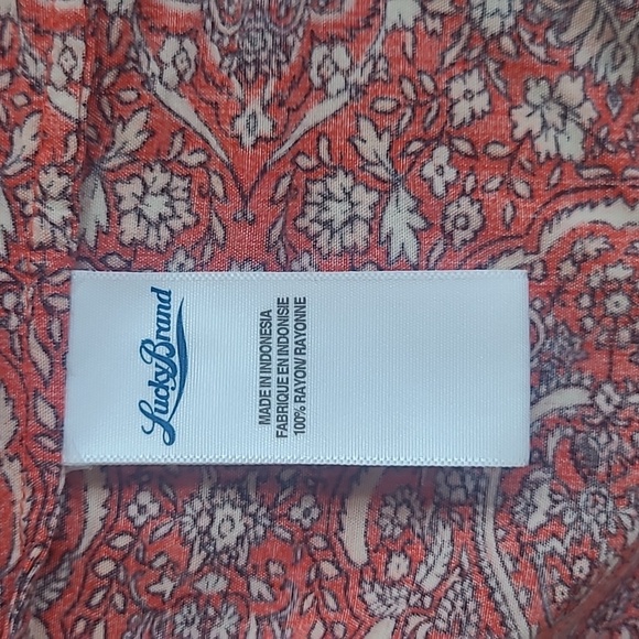 Lucky Brand Mitchell Border Print Dress Women's sz M Country/Boho Floral Dress - Picture 7 of 9